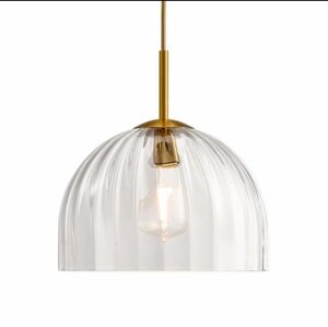 Lighten Chance Clear Glass 11.8" Pendant Light - Brushed Brass